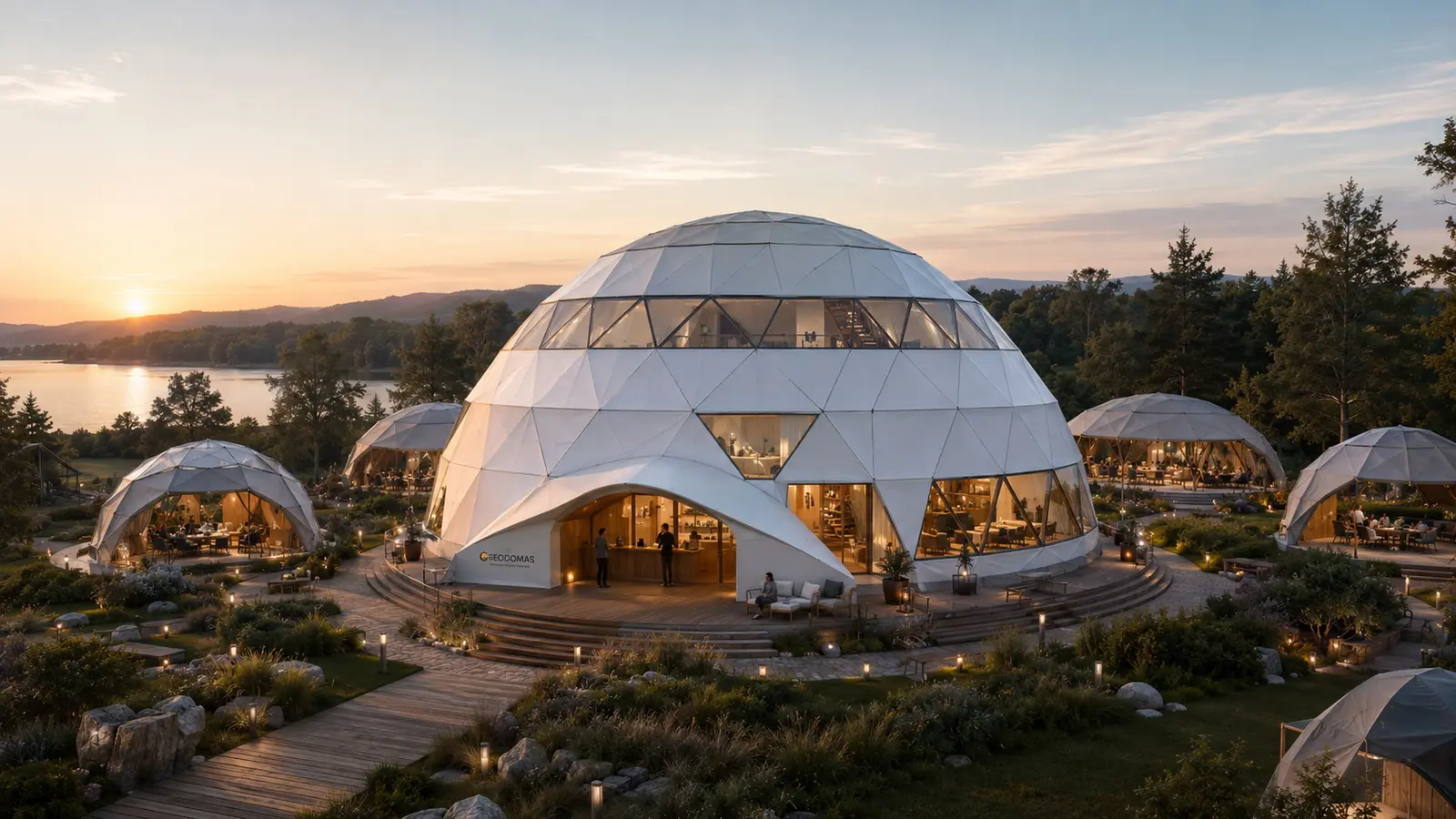 Conceptual multi-level GLAMP 600 hospitality building